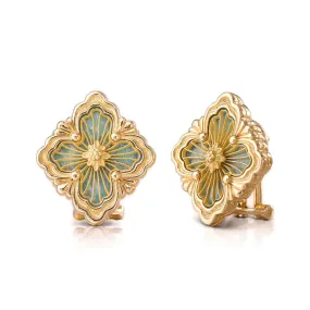 Buccellati - Opera Tulle - Button Earrings with Amazonite, 18k Yellow Gold