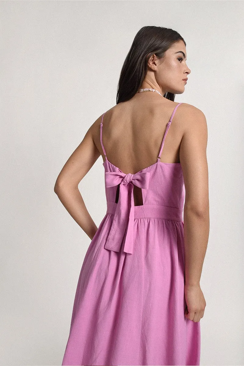 Button Front Dress - Pink