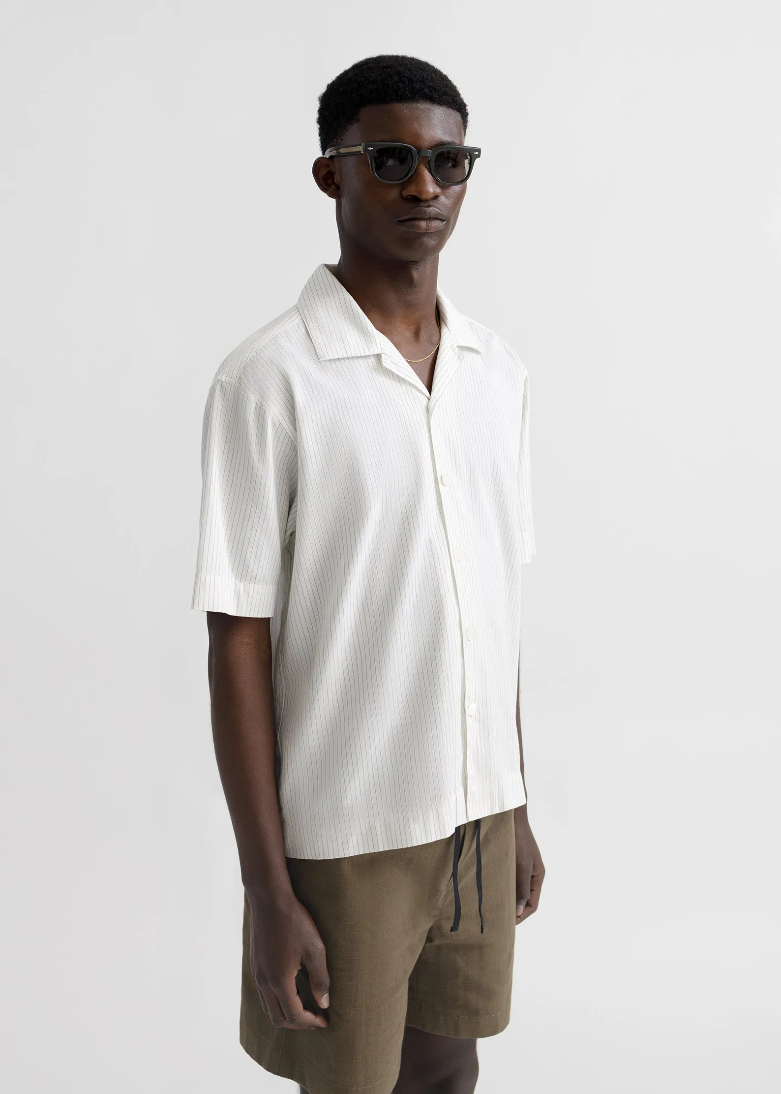 Camp Collar Short Sleeve Shirt - Off White