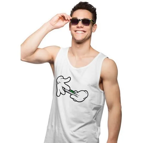 cartoon hands Roll Joint Men Tank Top