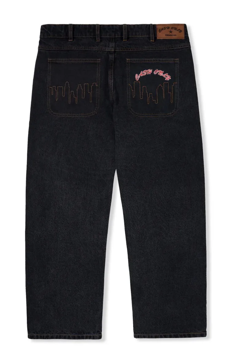 Cash Only Logo Denim Jeans / Washed Black