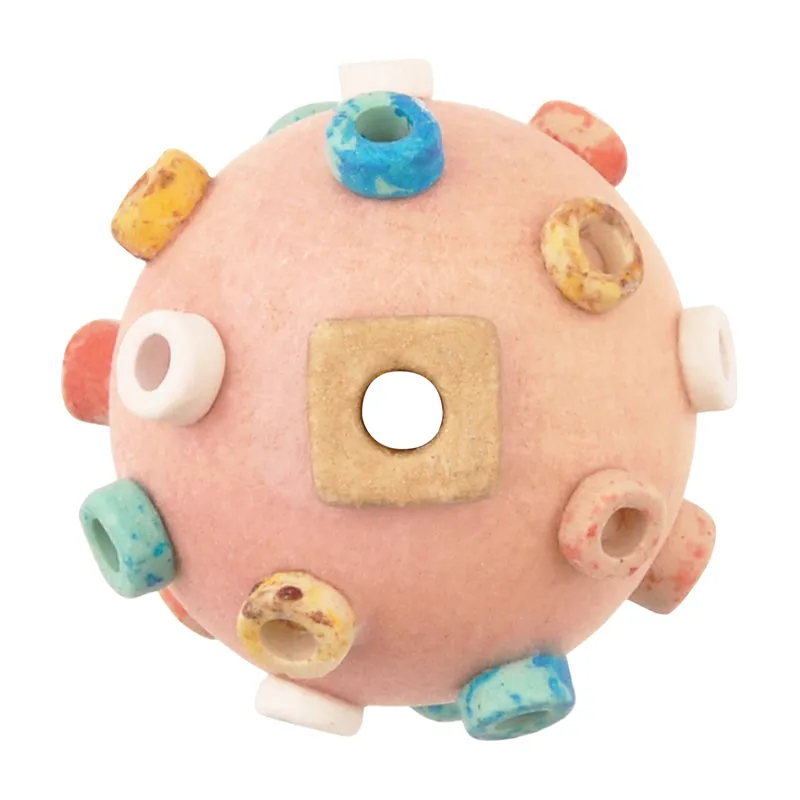 Ceramic Beads-Avante Garde Picasso-25mm Abstract Round-Pink   Colours-Quantity 1