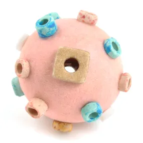 Ceramic Beads-Avante Garde Picasso-25mm Abstract Round-Pink   Colours-Quantity 1