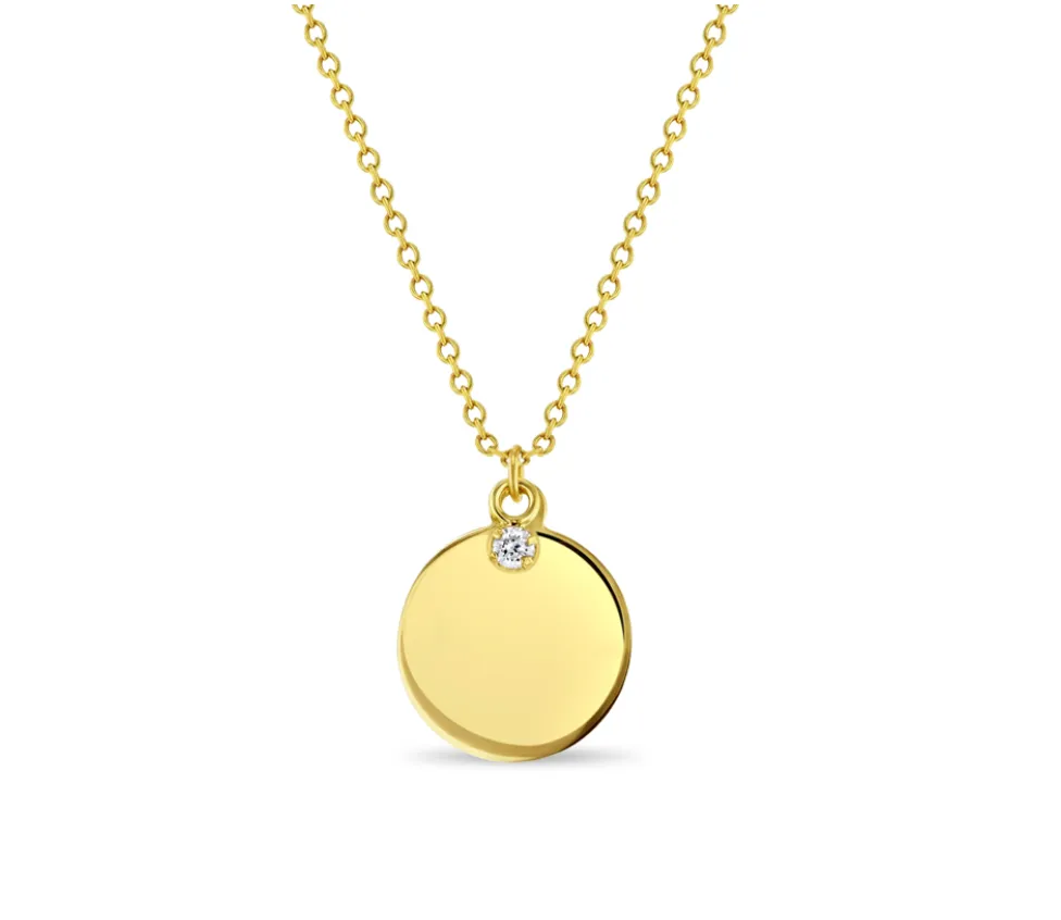 Children's Engravable Disc With Diamond Accent