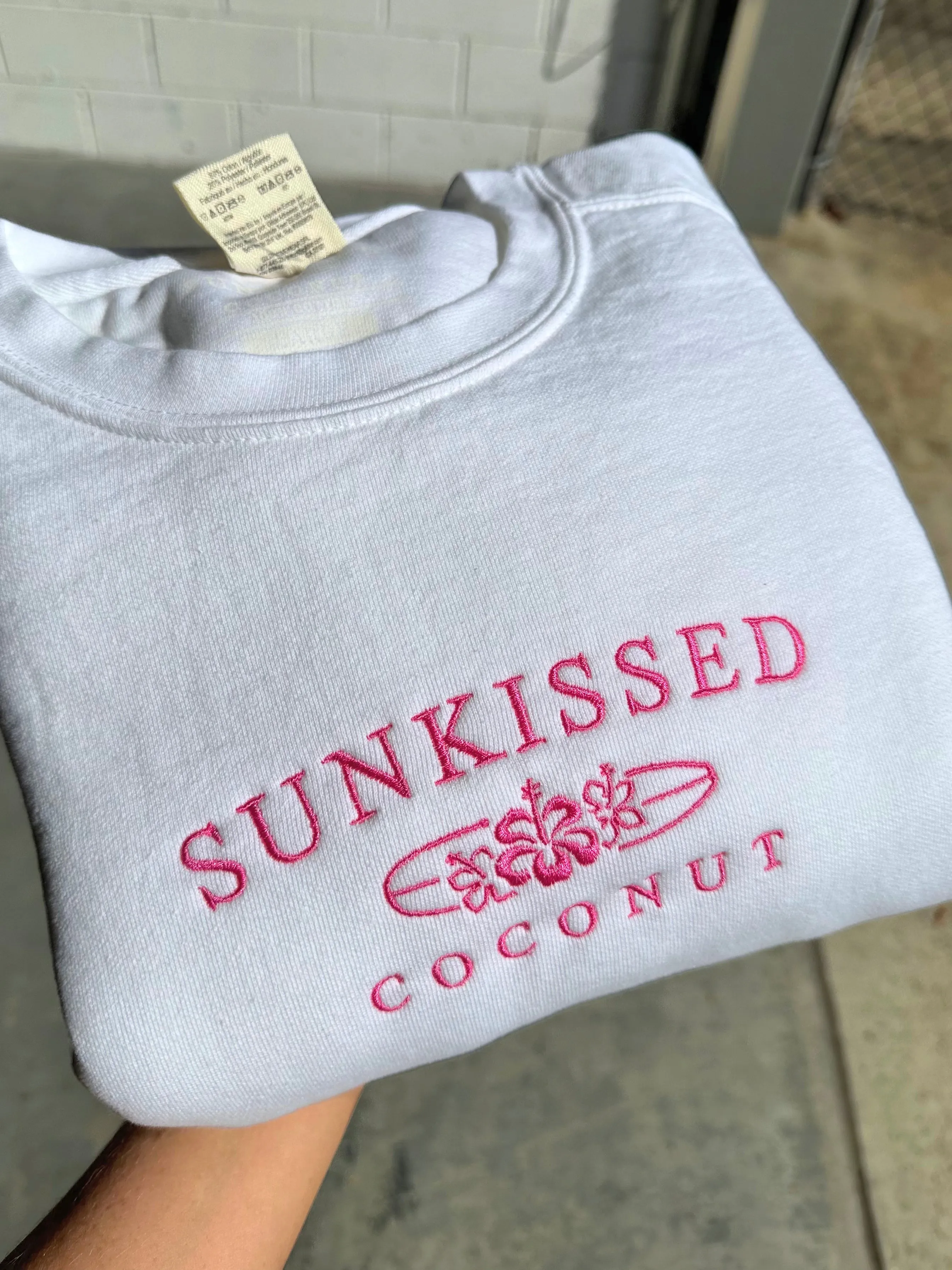 Comfort Colors Embroider Sunkissedcoconut Sweatshirt