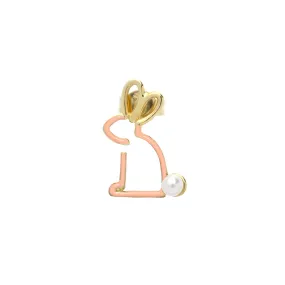 CONEJITO PERLA ENAMEL PINK EARRING