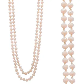 Cream Crystal Beaded 60" Layering Necklace