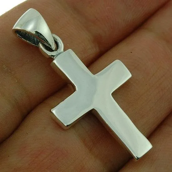 Cross Pendant in Metal Sterling Silver   925 Silver Necklace