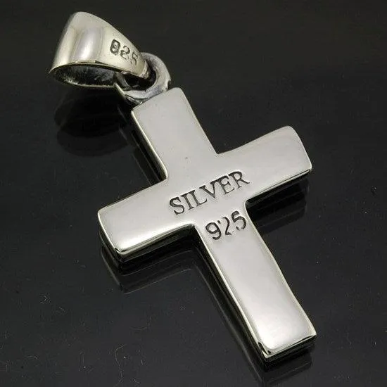 Cross Pendant in Metal Sterling Silver   925 Silver Necklace