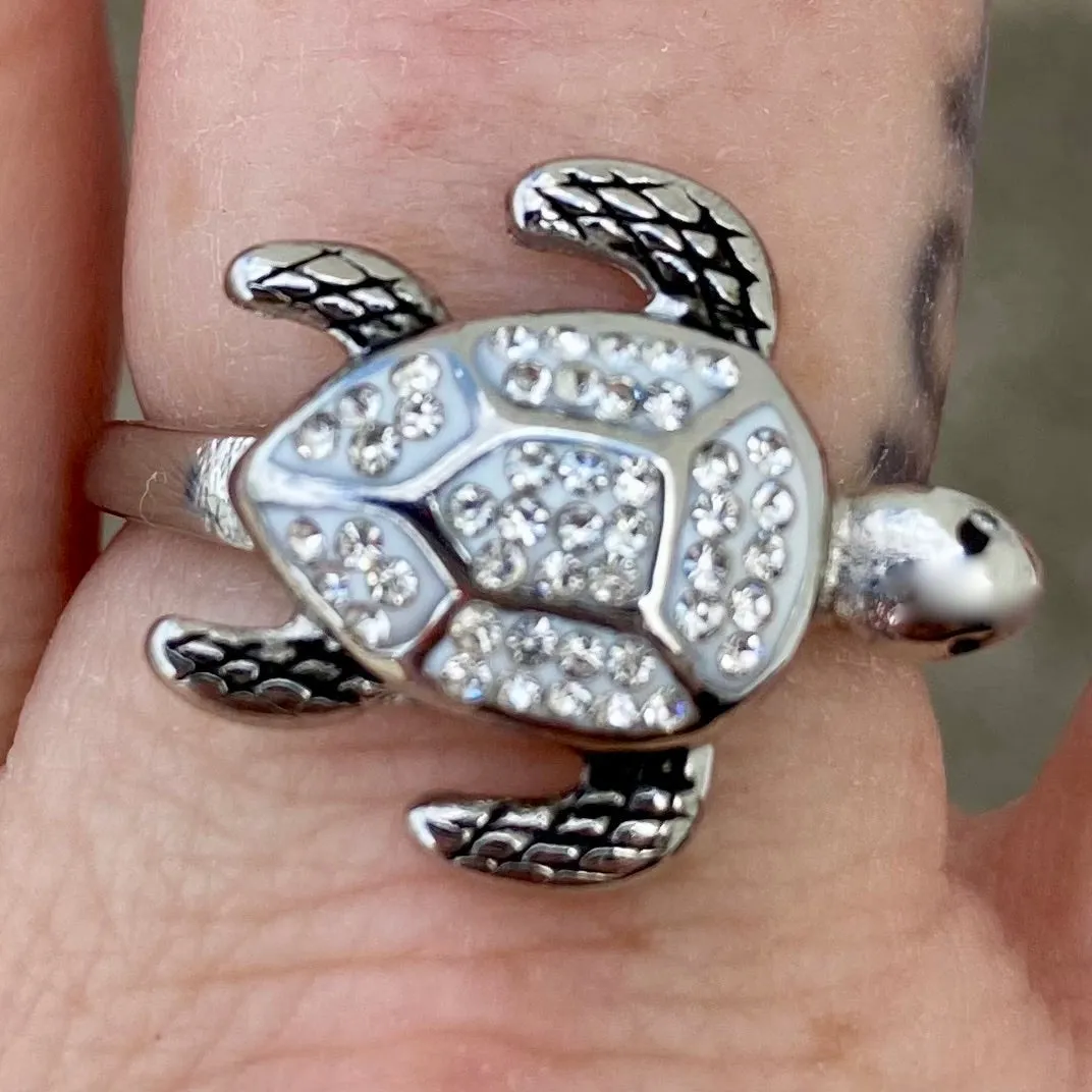 Crystal Turtle Ring - R61