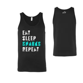 CSS - Eat Sleep Sharks Repeat - Unisex Jersey Tanks