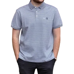 Custom Fit Polo - Stripe - Blue and White