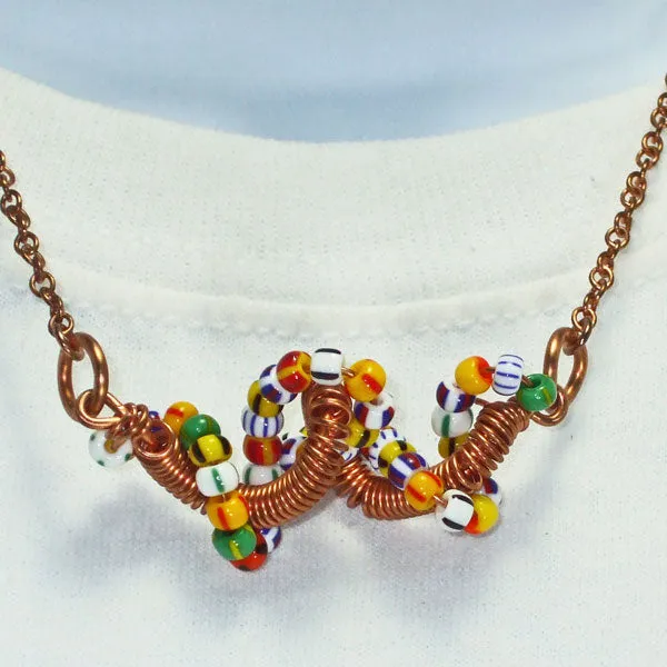 Dalma Wire Design Beaded Jewelry Necklace