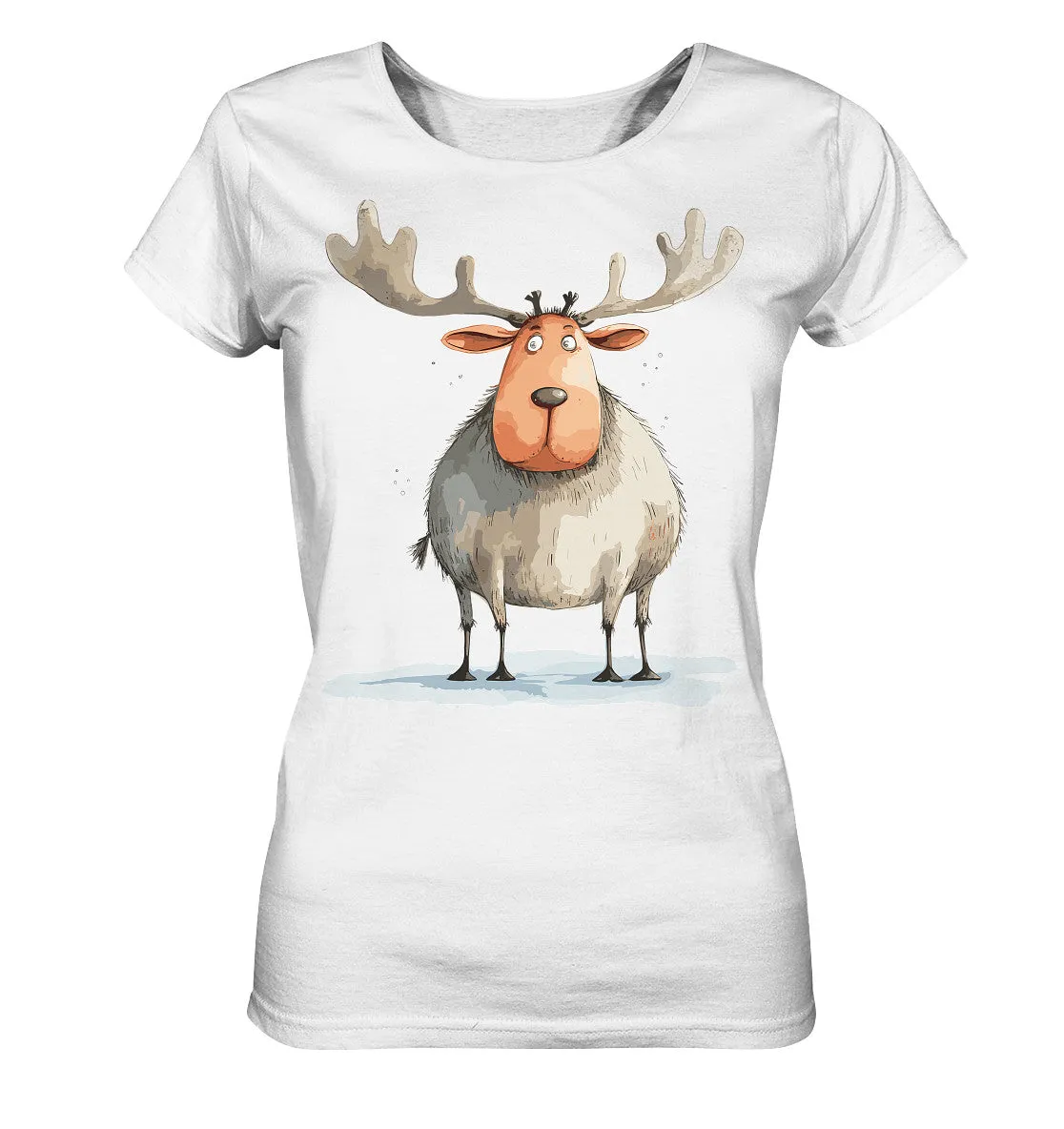 Damen T-Shirt mit Weihnachtsmotiv "Dicker Elch"