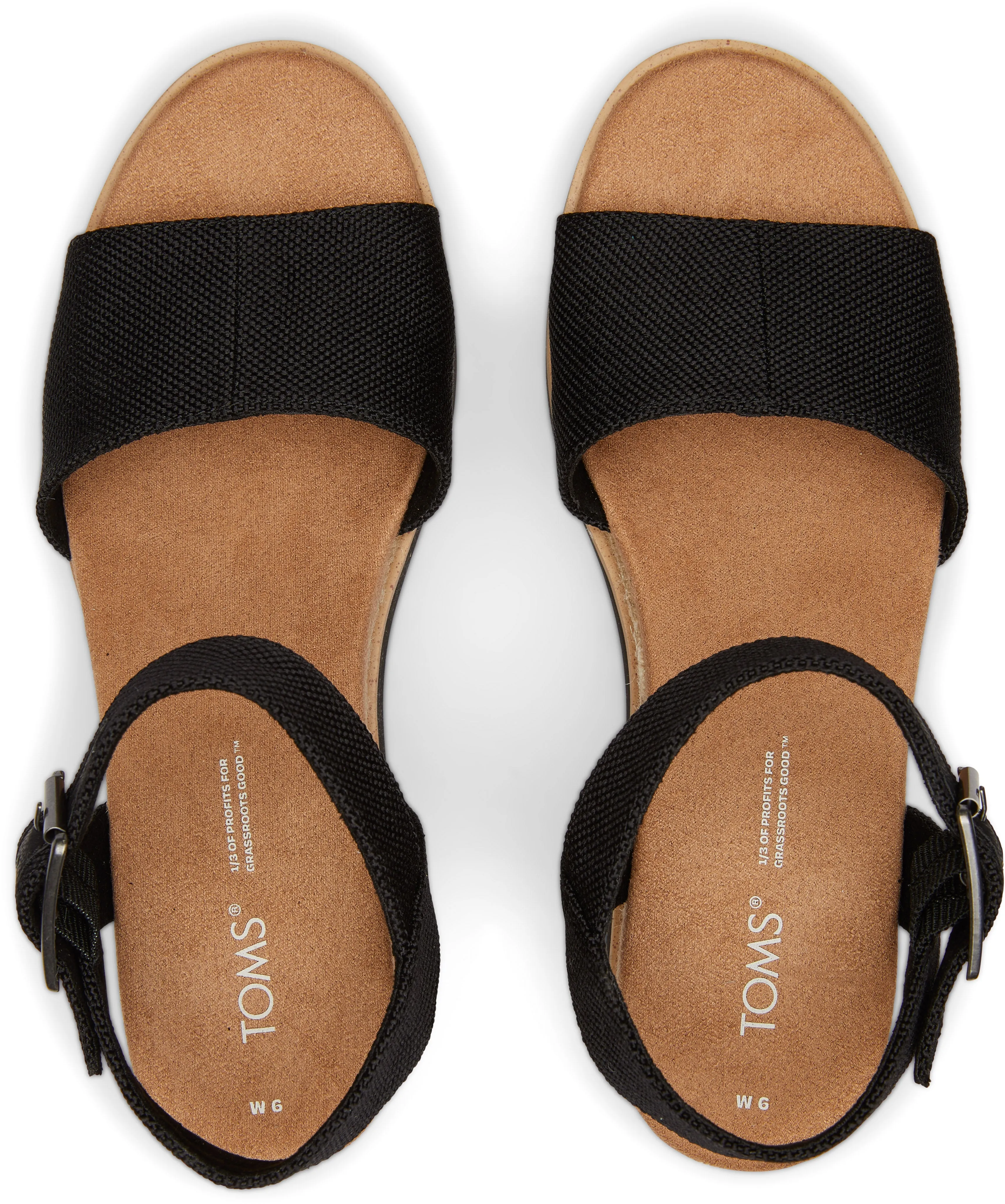 Diana Wedge Sandal - Black Canvas