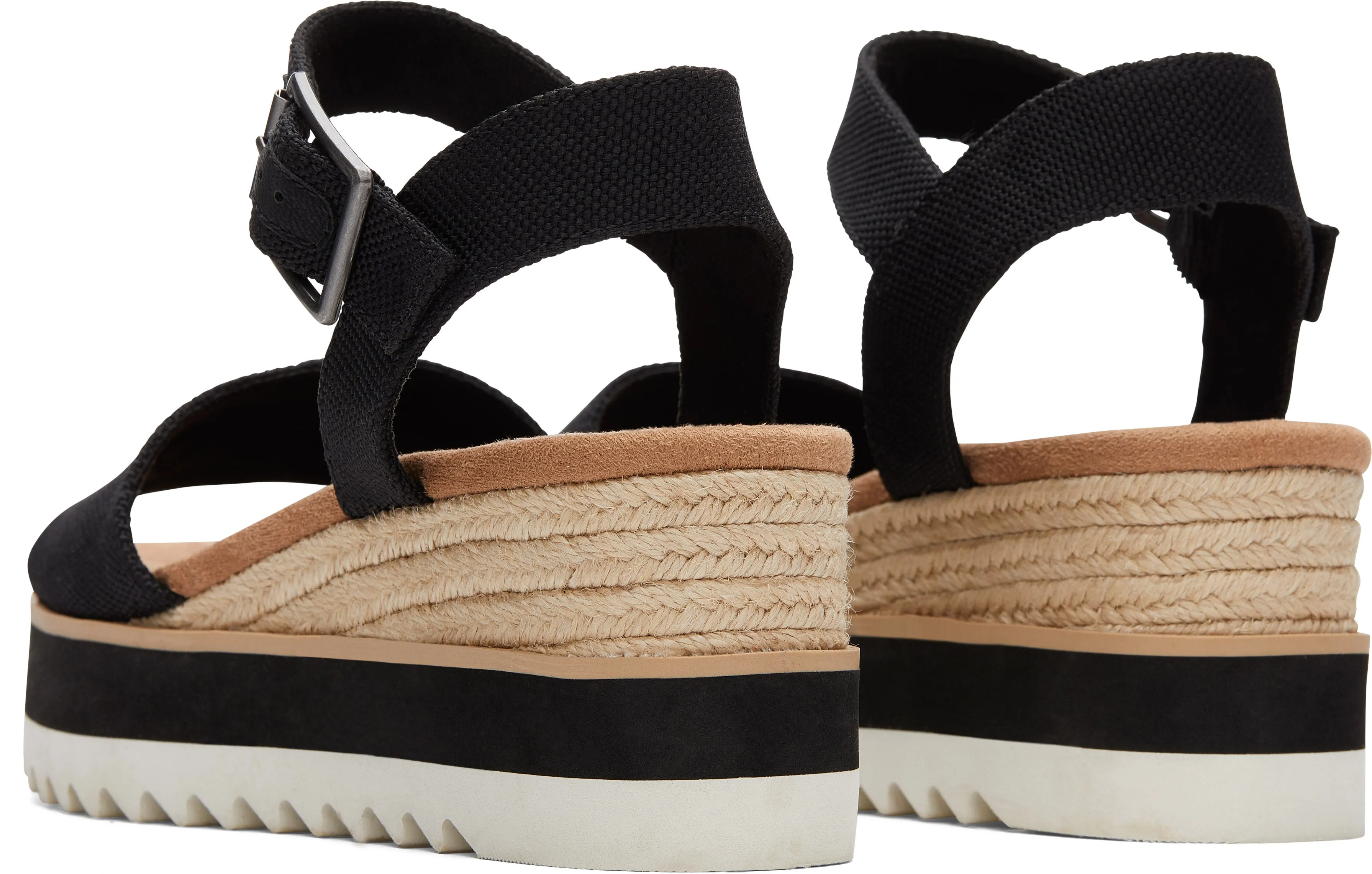 Diana Wedge Sandal - Black Canvas