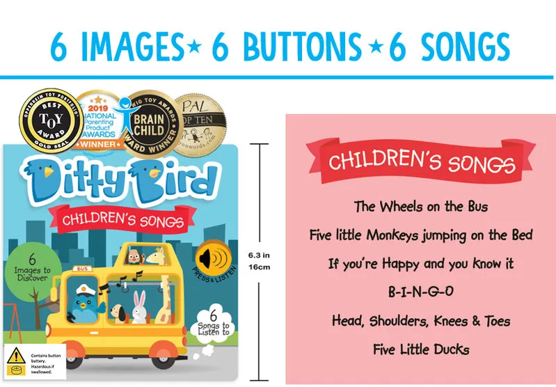 Ditty Bird Children's Songs Board Book