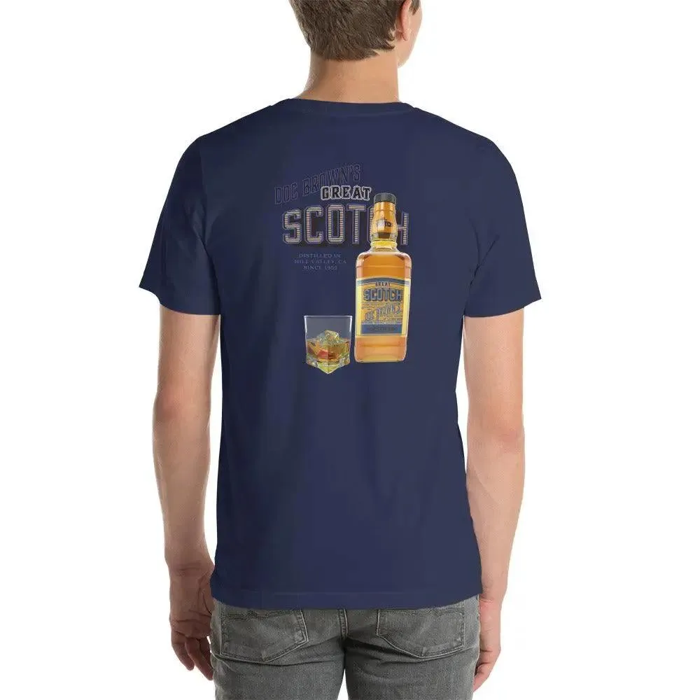 Doc Brown's Great Scotch Unisex t-shirt (BACK)