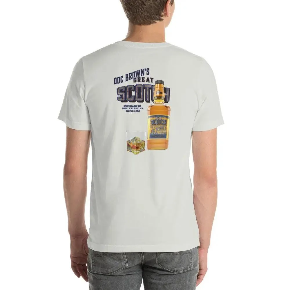 Doc Brown's Great Scotch Unisex t-shirt (BACK)