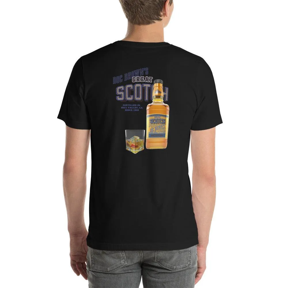 Doc Brown's Great Scotch Unisex t-shirt (BACK)