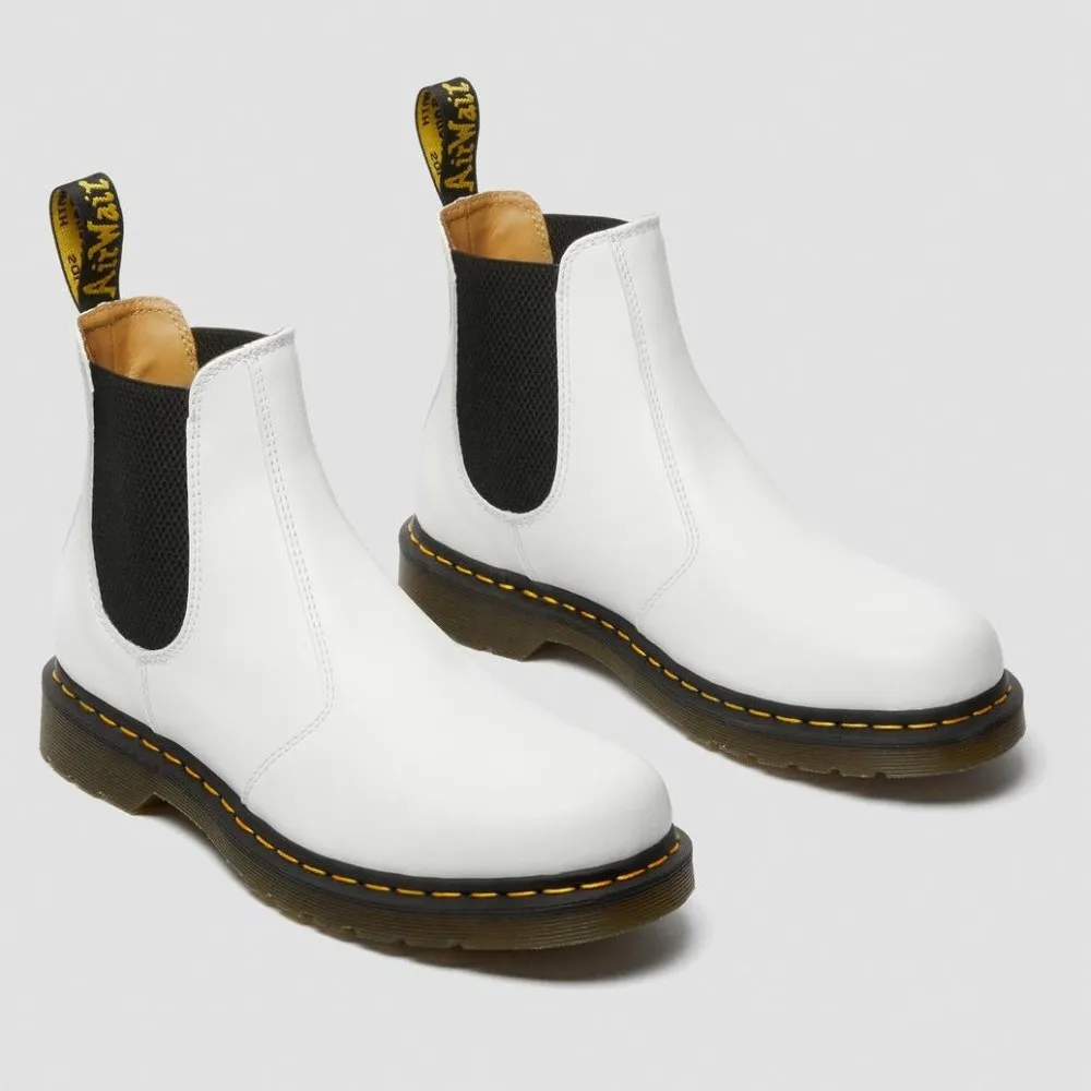 Dr. Martens Women's 2976 Yellow Stitch - White