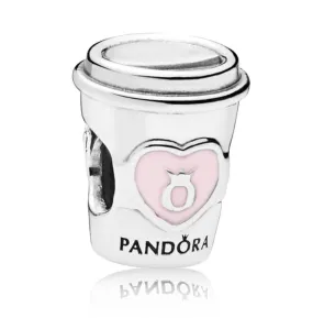 Drink To Go Charm, Pink Enamel