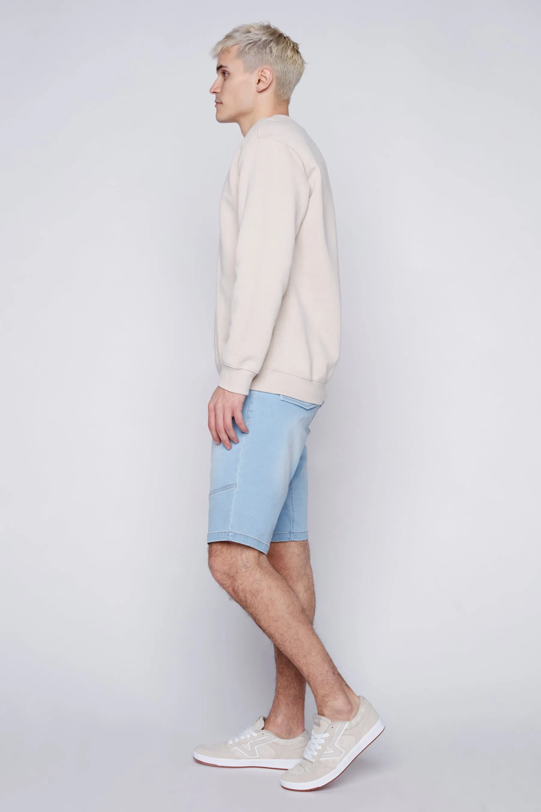 DYLAN - Moto Short Jogger - Blue Beach