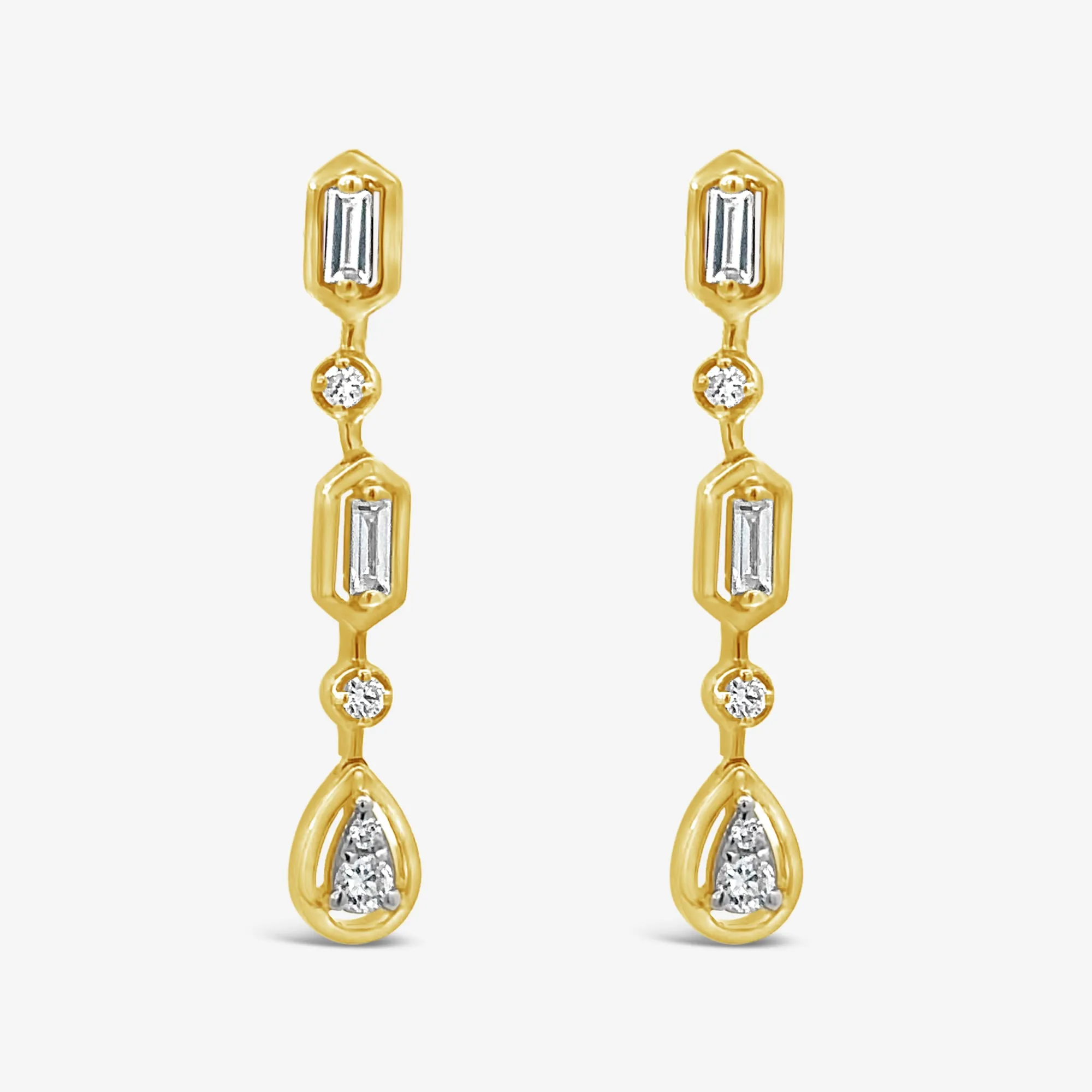 Edgy Diamond Dangle Earrings