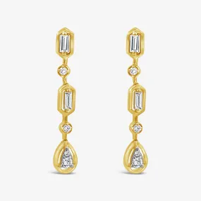 Edgy Diamond Dangle Earrings