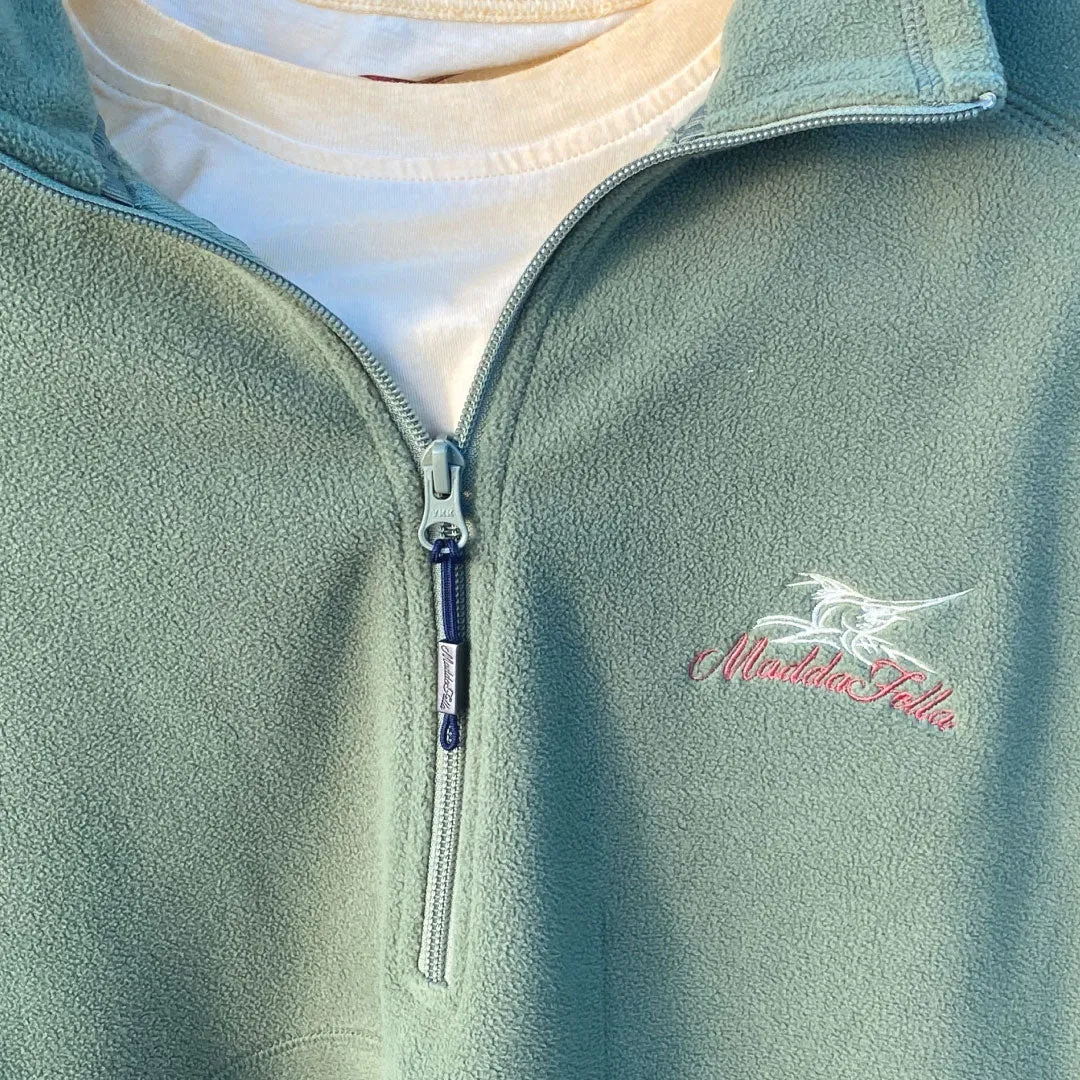 Embroidered Fleece Quarter-Zip Pullover