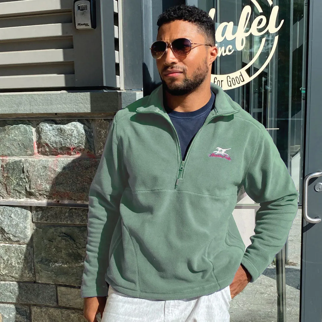 Embroidered Fleece Quarter-Zip Pullover