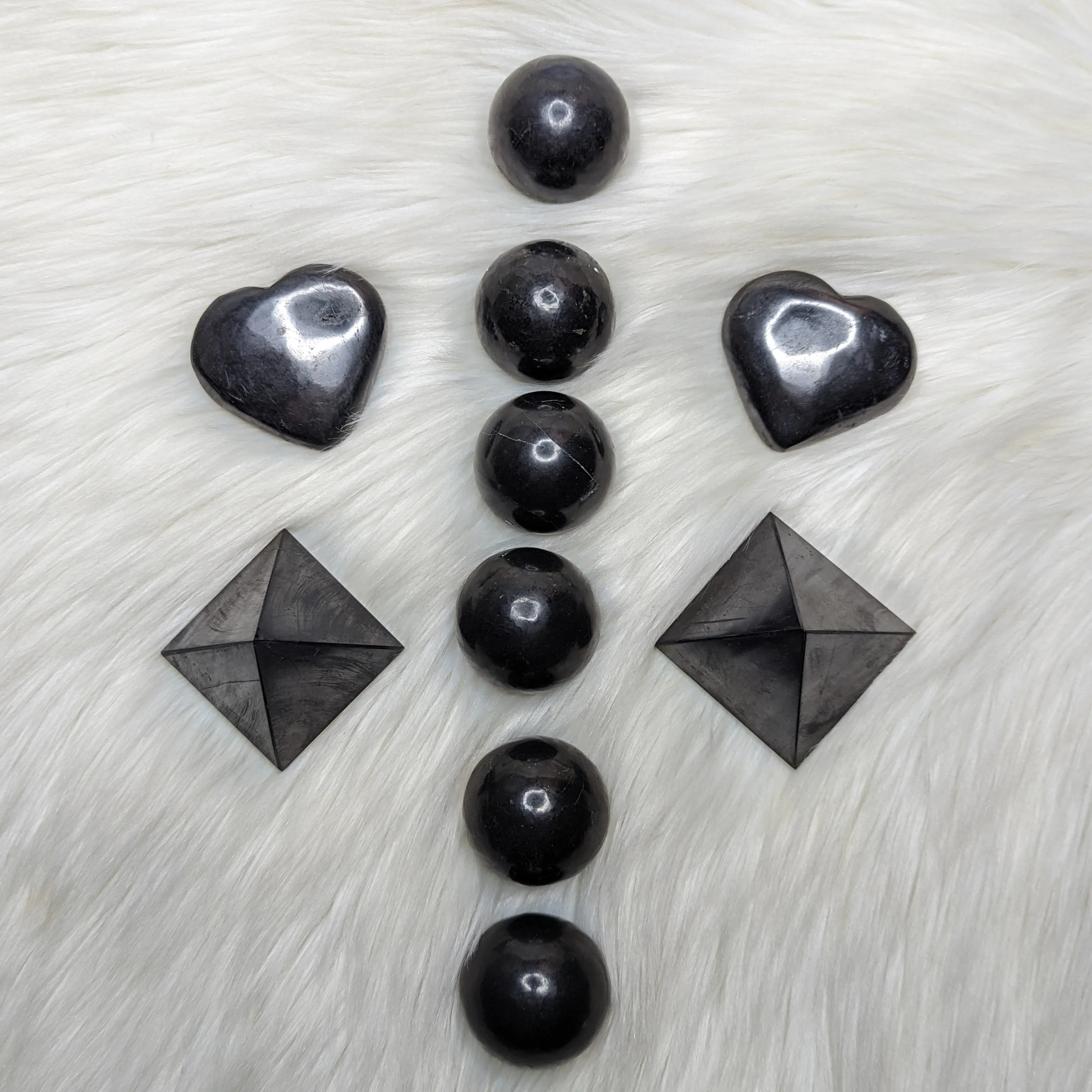 EMF Protection~One Polished Shungite Heart Carving