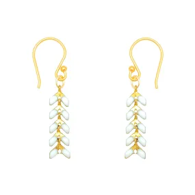 Enamel Cascade Earrings - Short - White