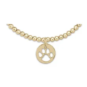 enewton Extends - Classic Gold 3mm Bead Bracelet - Paw Print Gold Disc