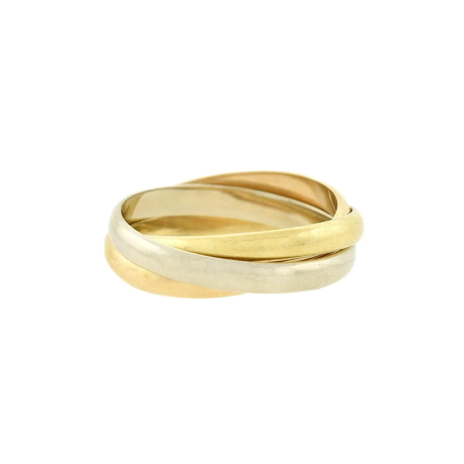 Estate 18kt Gold 3-Tone Trinity Roller Ring