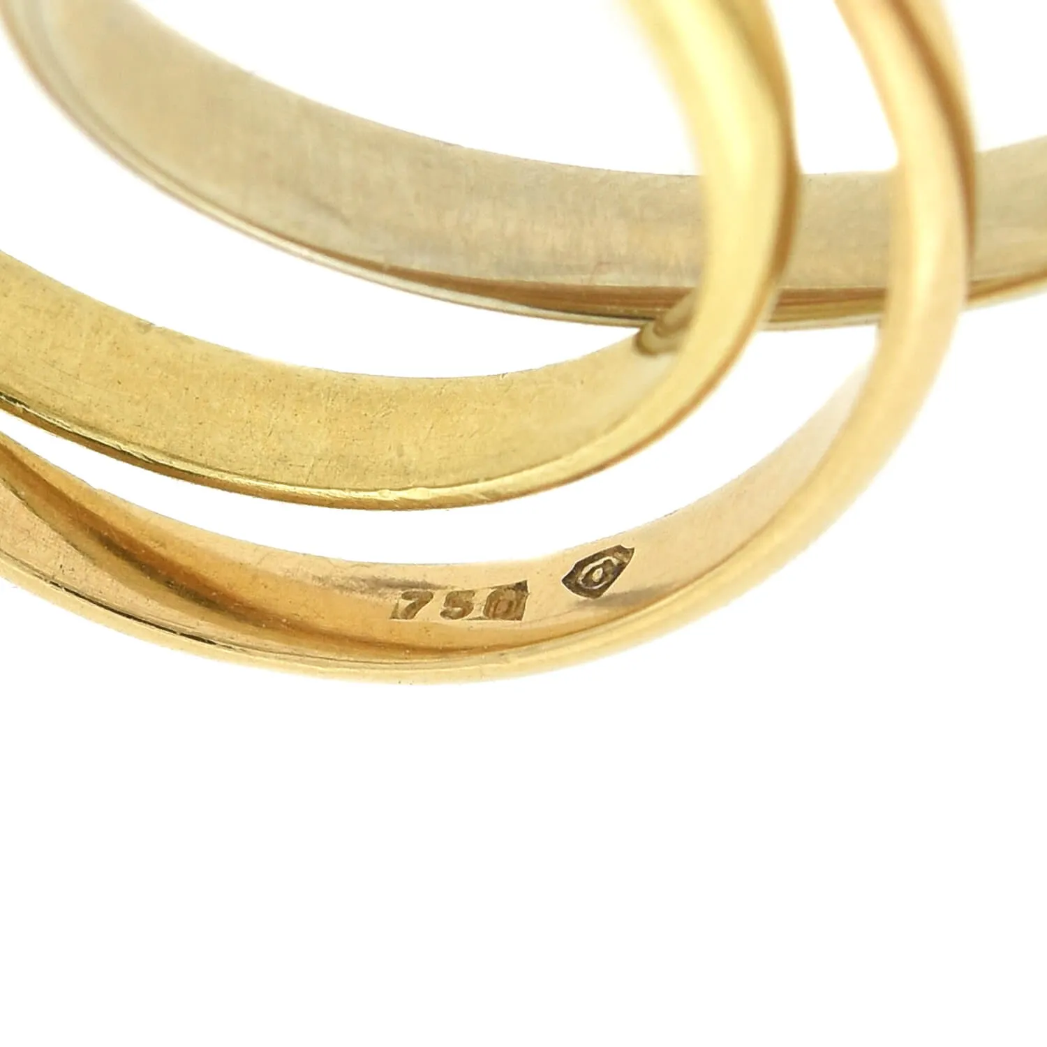 Estate 18kt Gold 3-Tone Trinity Roller Ring