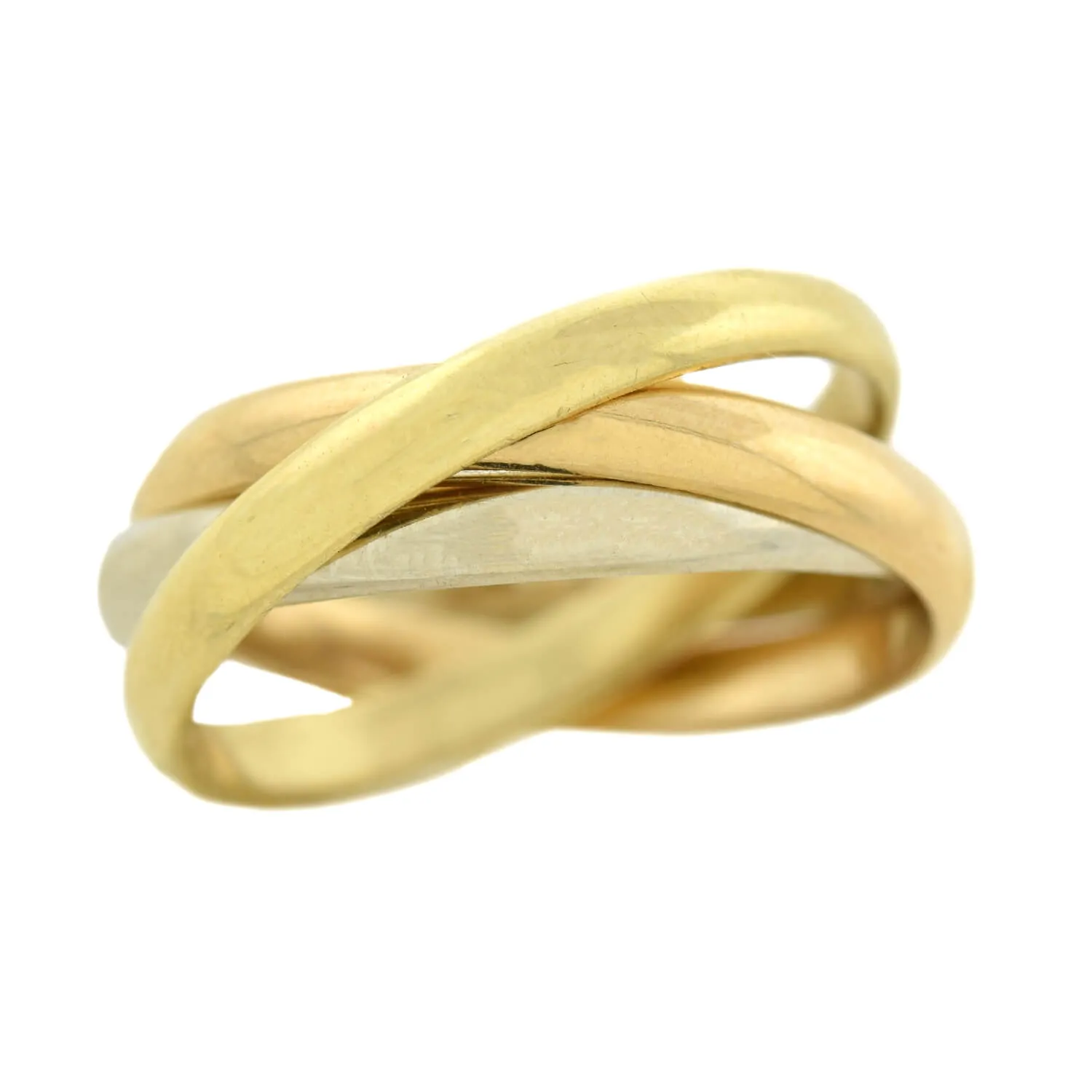 Estate 18kt Gold 3-Tone Trinity Roller Ring