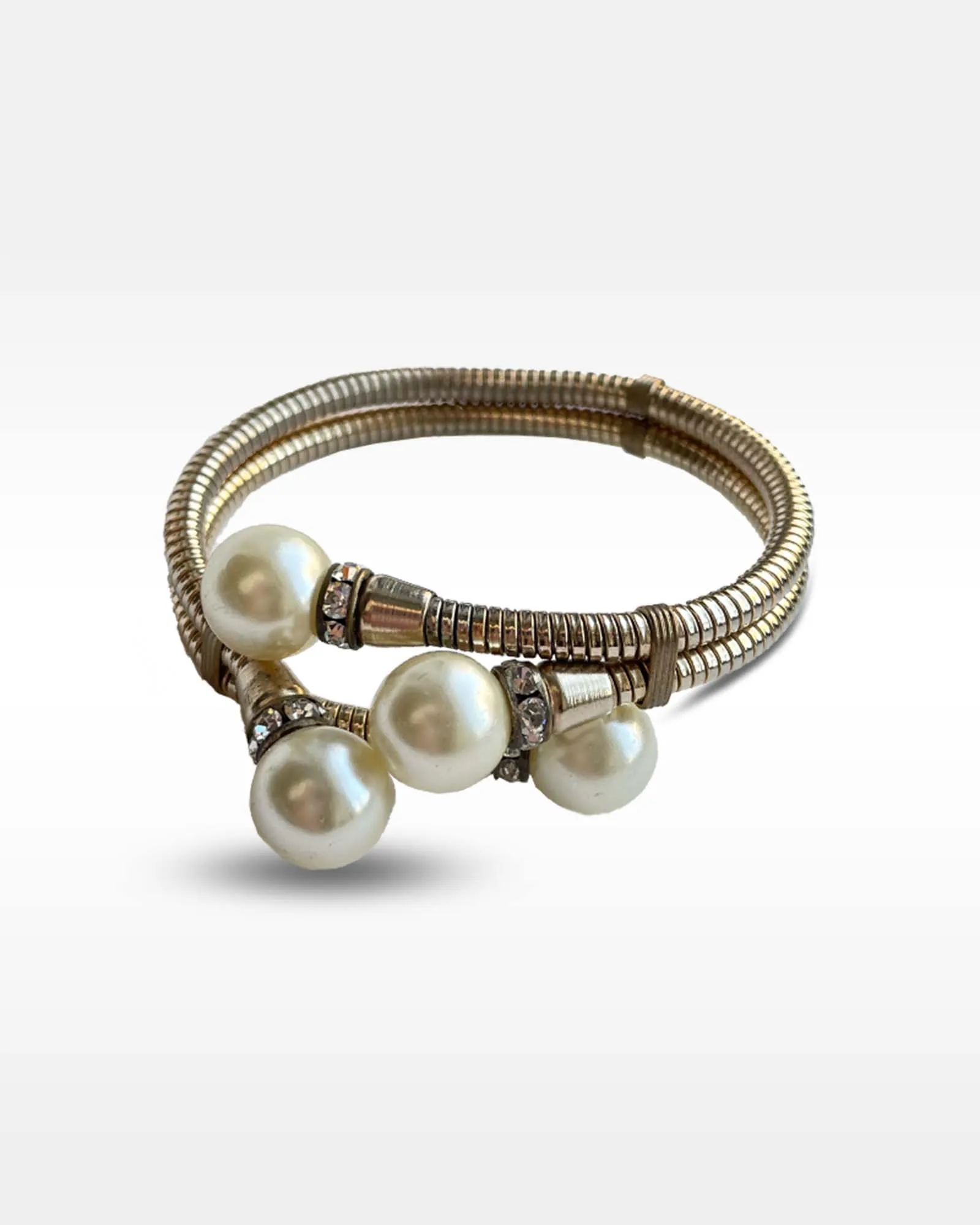 Faux Pearl and Rhinestone Bracelet