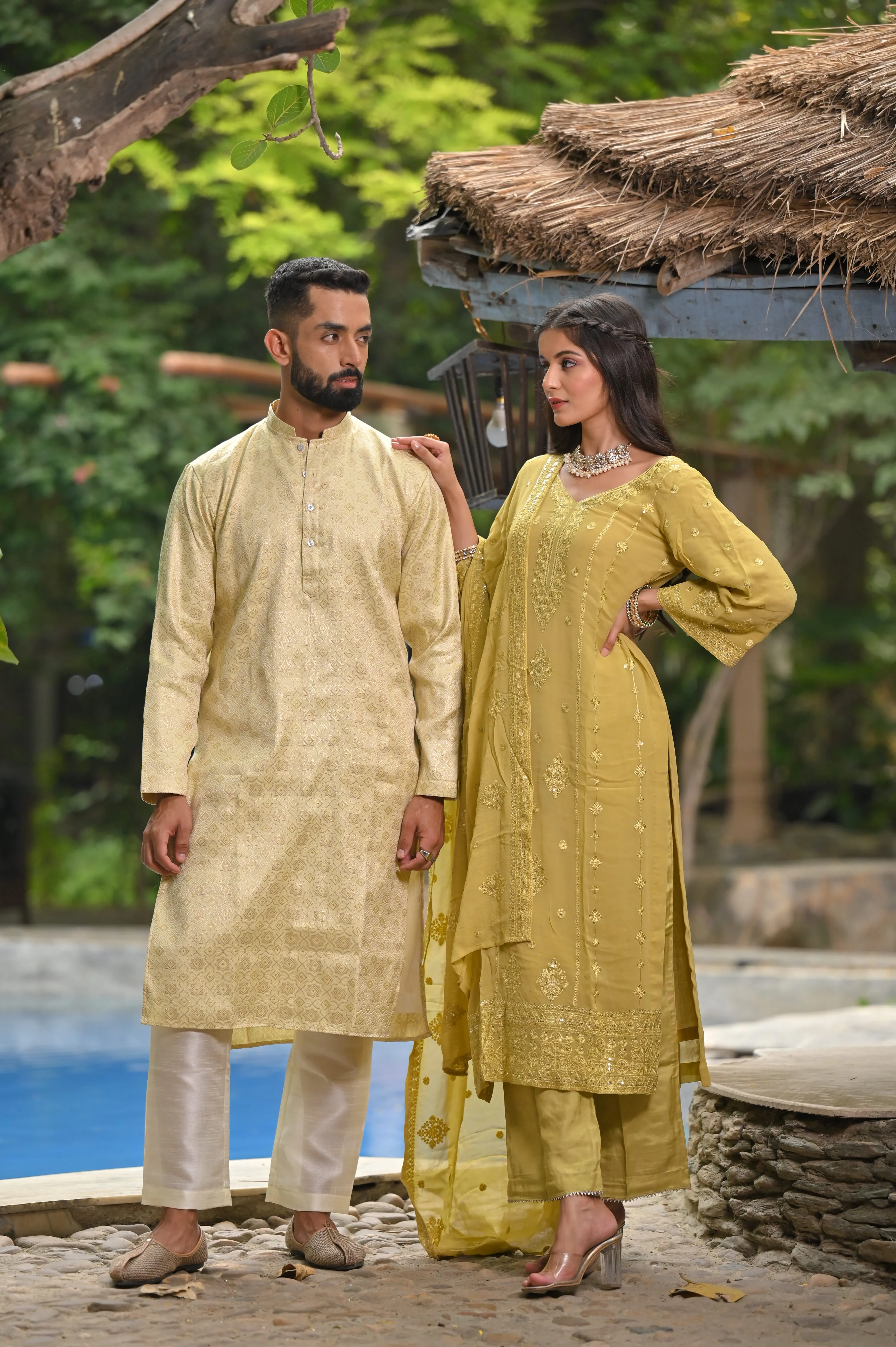 Festive Threads Brocade Kurta Pajama