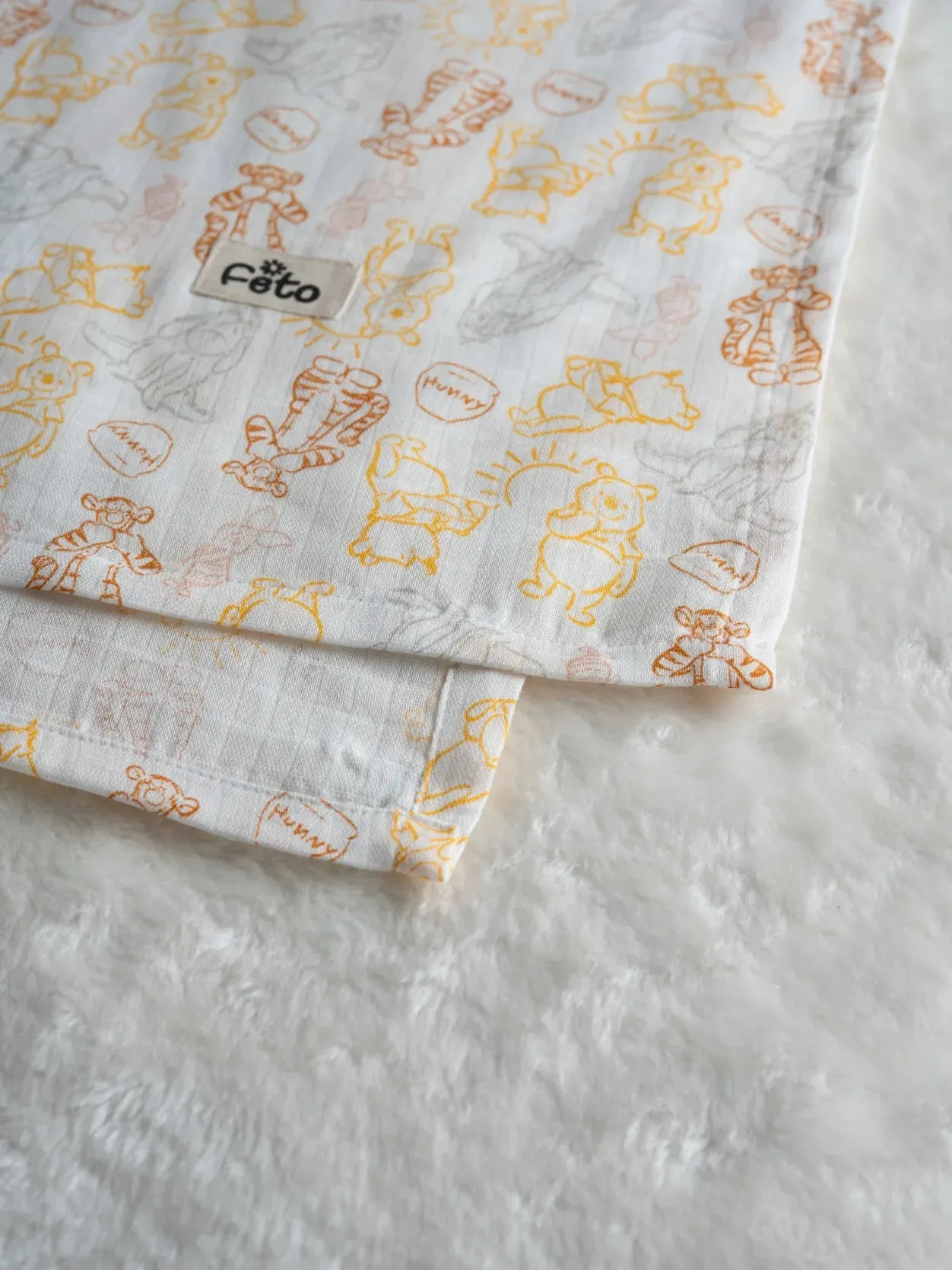 FETO COTTON MUSLIN SWADLE WRAP - HUNNY