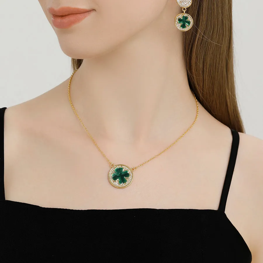 Four-leaf Clover Coin Necklace