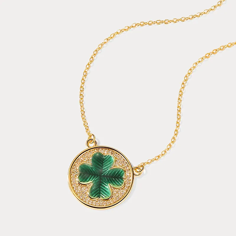 Four-leaf Clover Coin Necklace