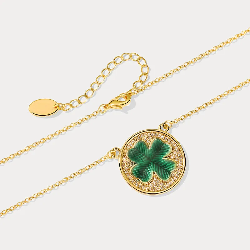 Four-leaf Clover Coin Necklace