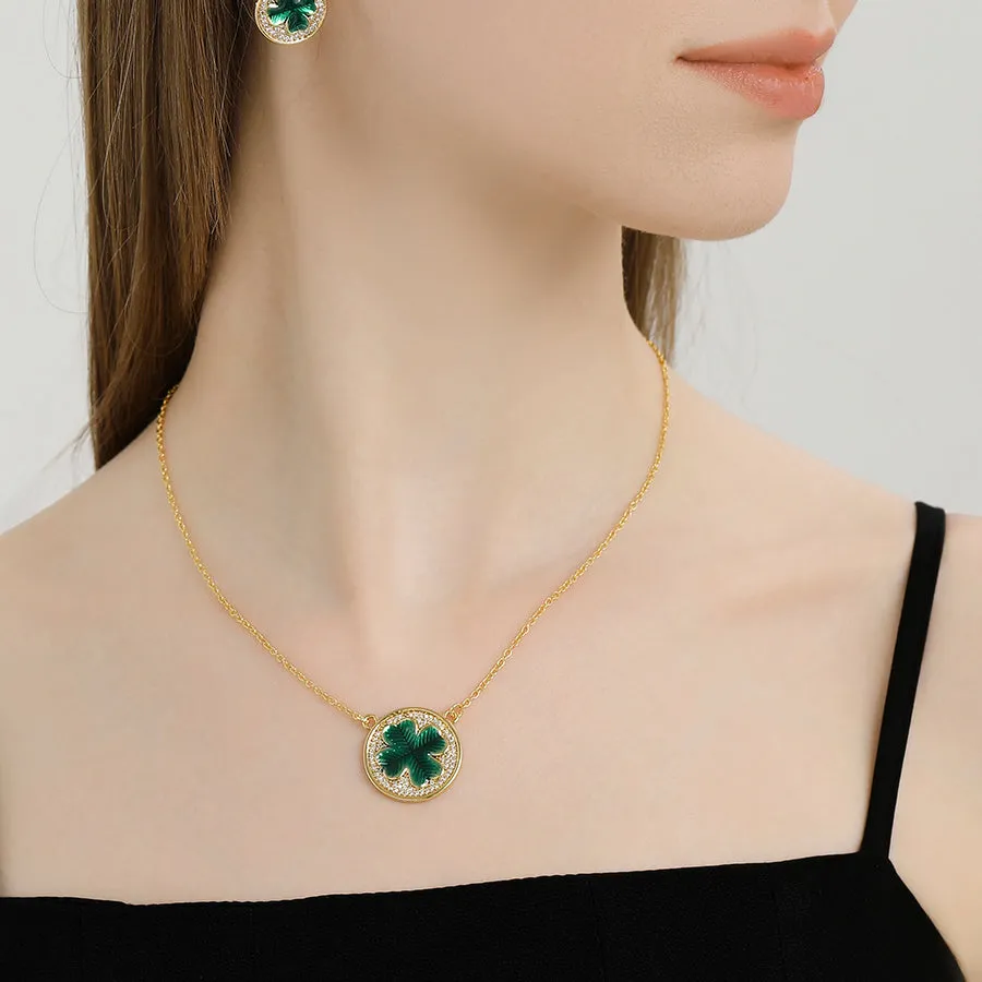 Four-leaf Clover Coin Necklace