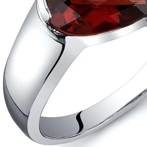 Garnet Pear Shape Sterling Silver Ring Size 5