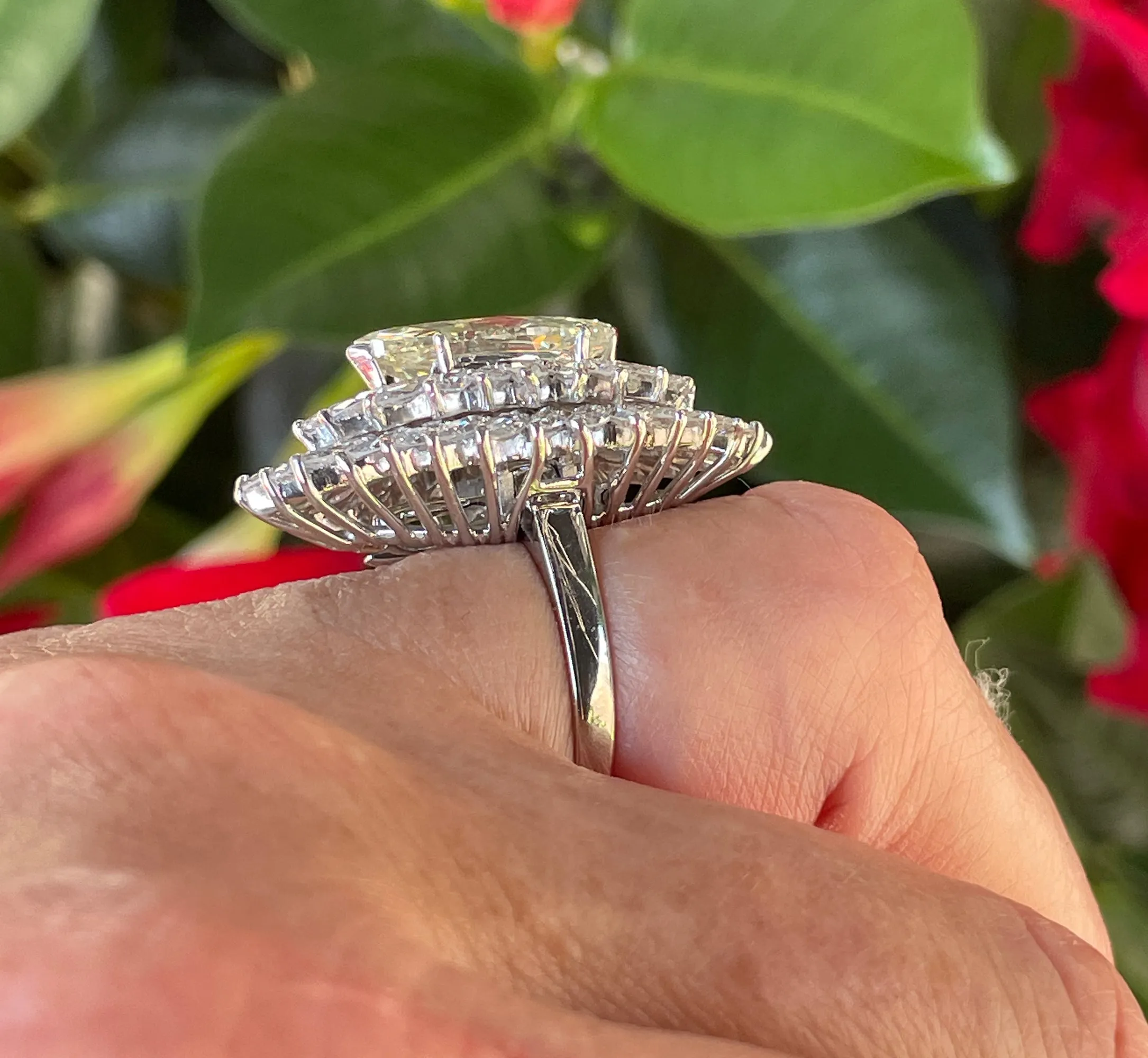 GIA 9.80ctw A Breathtaking Circa 1960s Estate BALLERINA Marquise Diamond Cocktail Ring by Palais