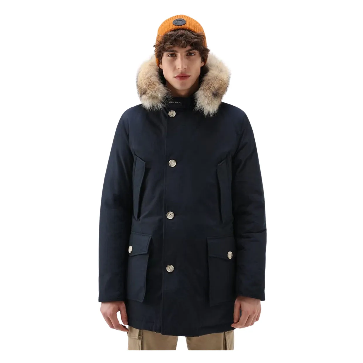 Giubbino Uomo Woolrich Arctic Parka Ramar Pelliccia Removibile Blu