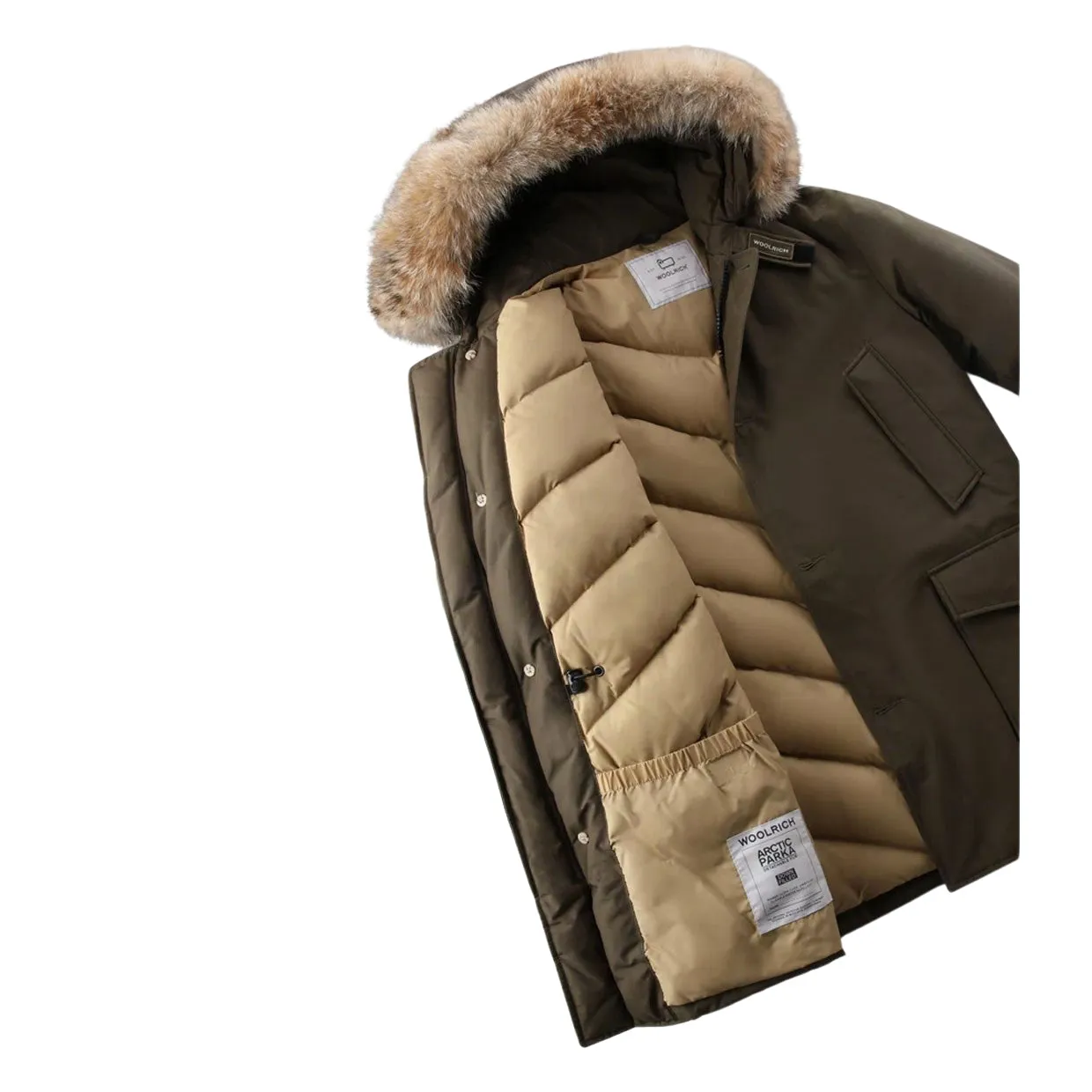 Giubbino Uomo Woolrich Arctic Parka Ramar Pelliccia Removibile Verde