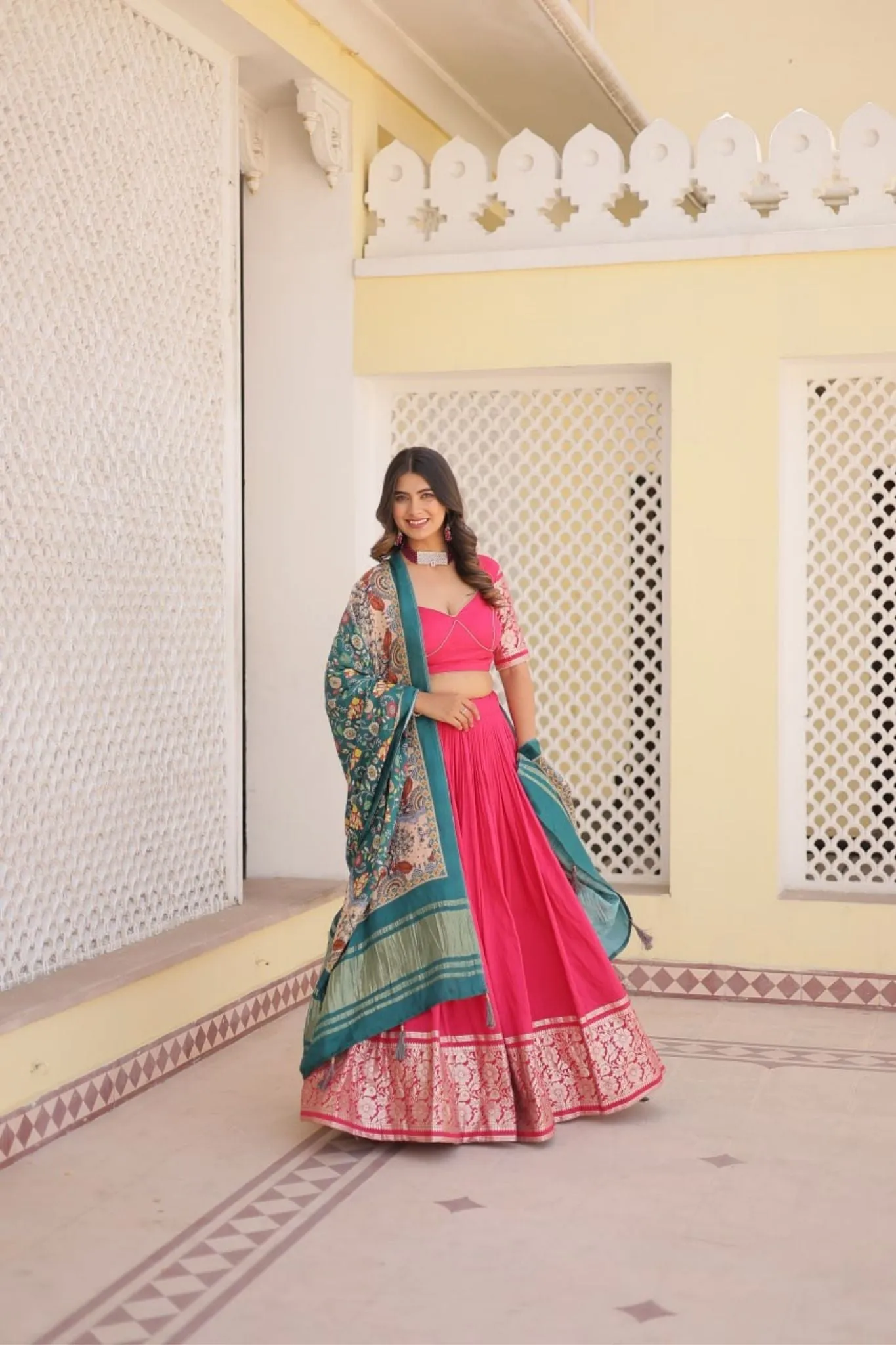 Graceful Viscose Lehenga Choli With Gajji Silk Dupatta Set