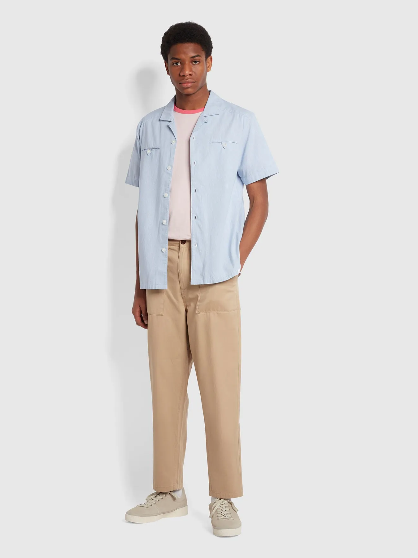 Hawtin Relaxed Tapered Fit Trousers In Light Sand